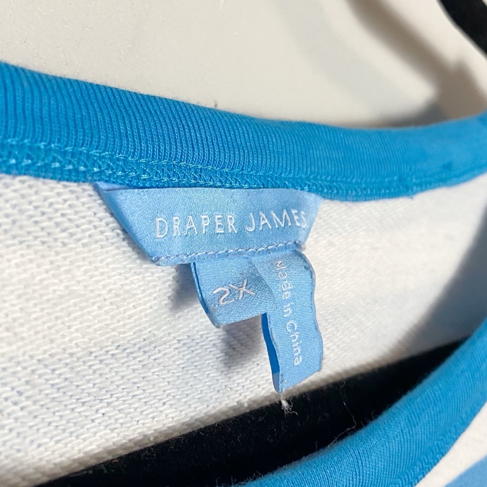 Draper James Kelsea Blue/White Anwing Stripe Sweatshirt - Picture 4 of 8